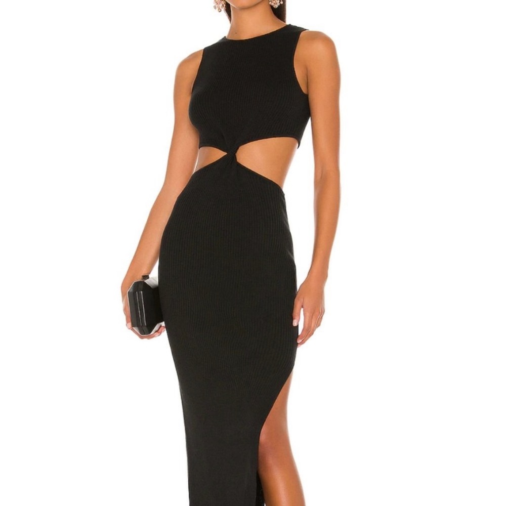 Bec + Bridge Riviera Reversible Knit Twist Cutout Midi Dress